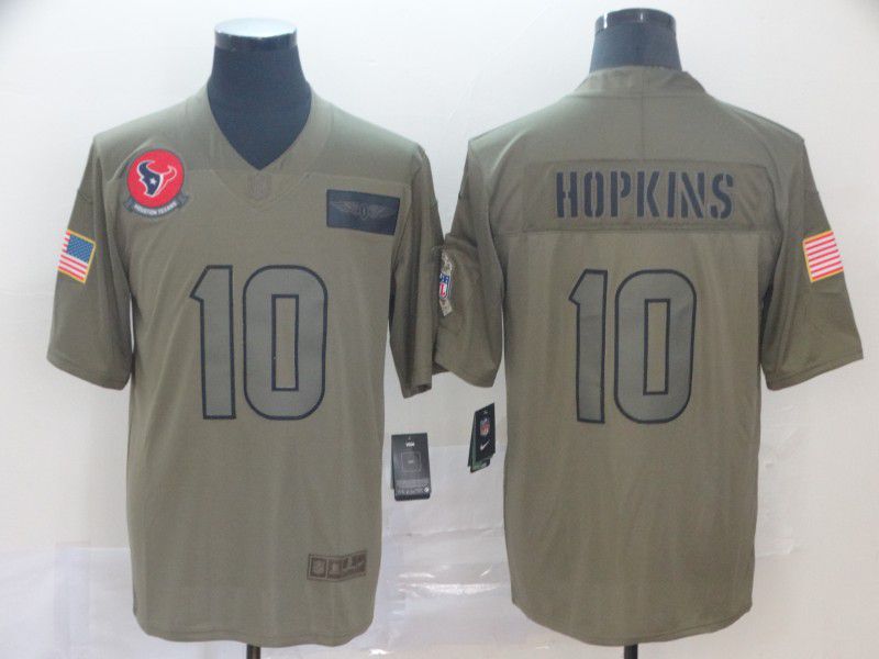Men Houston Texans #10 Hopkins Nike Camo 2019 Salute to Service Limited NFL Jerseys